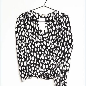 Maje Black and White Patterned Blouse